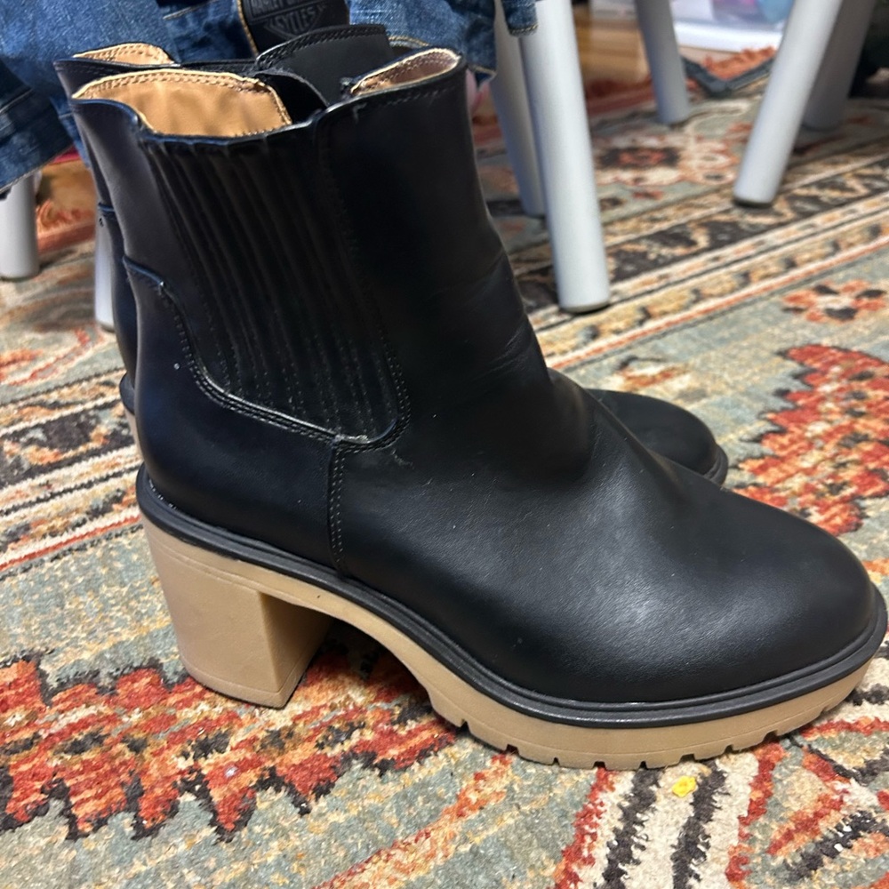 Target Black and Tan Heeled Boots